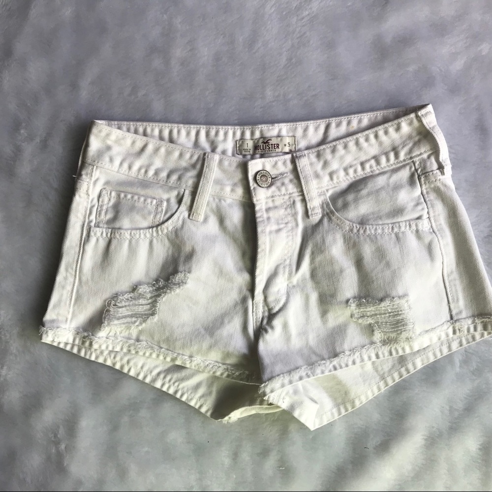 White denim shorts